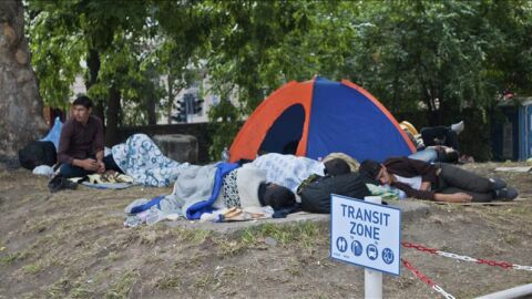 Campamento de refugiados en Hungr&iacute;a