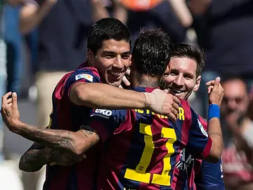 Messi, Neymar y Luis Suárez Messi, Neymar y Luis Suárez