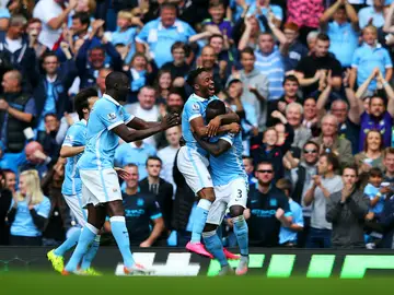 Los jugadores del Man City celebran un gol Los jugadores del Man City celebran un gol
