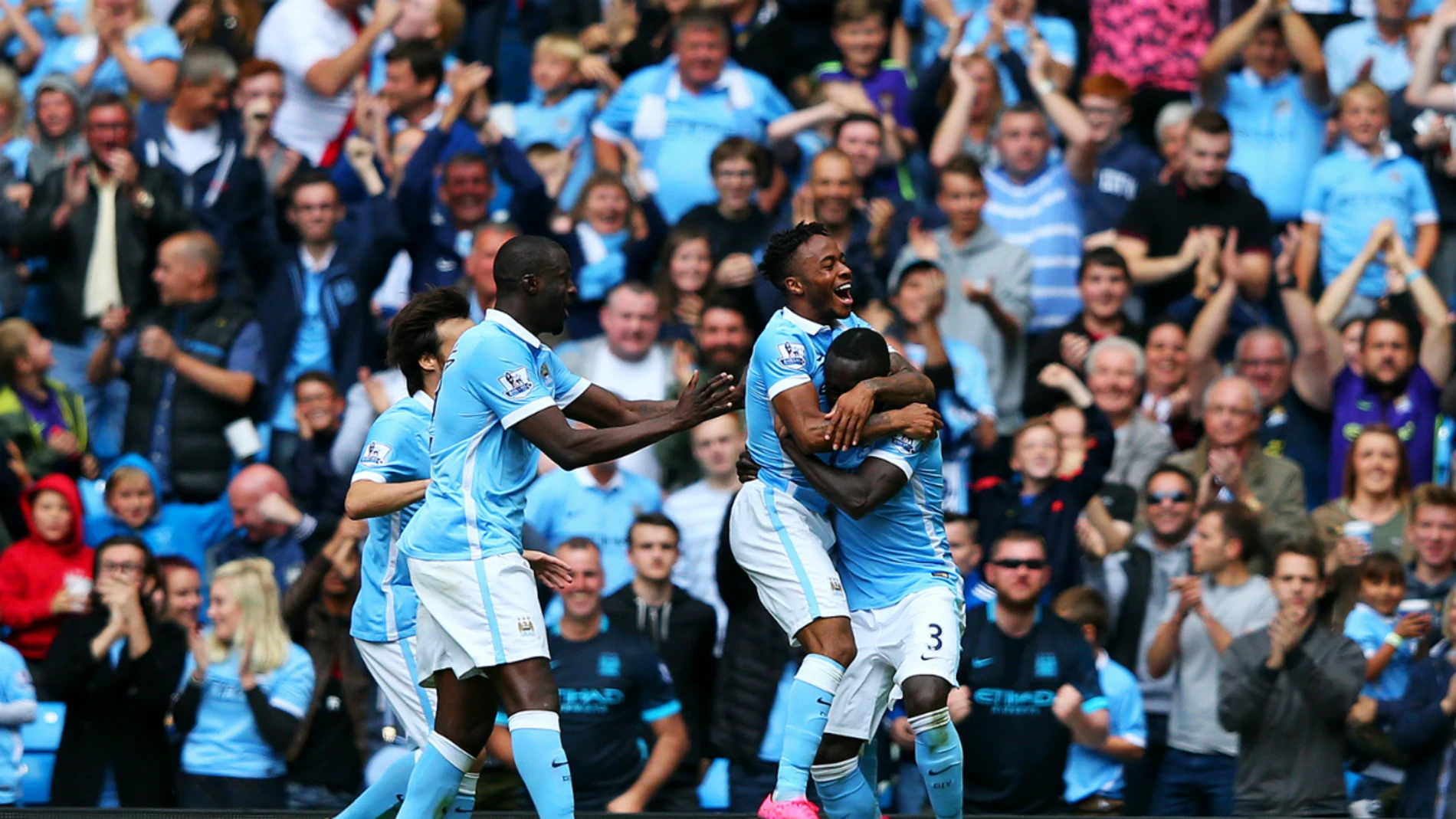 Los jugadores del Man City celebran un gol Los jugadores del Man City celebran un gol