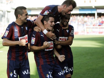 Saúl Berjón celebra su gol contra el Athletic