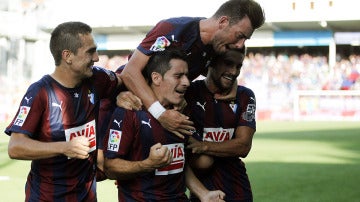 Saúl Berjón celebra su gol contra el Athletic