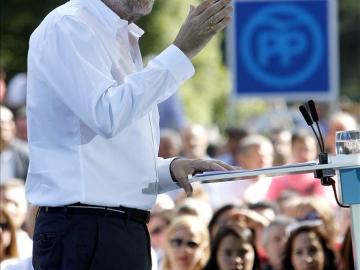 Mariano Rajoy durante el discurso en Soutmaior