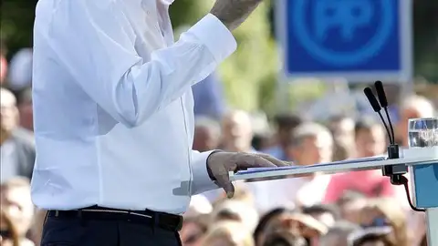Mariano Rajoy durante el discurso en Soutmaior Mariano Rajoy durante el discurso en Soutmaior
