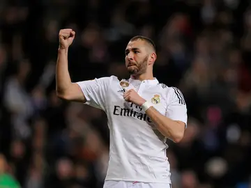 Benzema celebra un gol Benzema celebra un gol