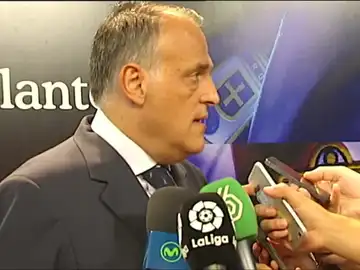 Javier Tebas hablando con los medios Javier Tebas hablando con los medios