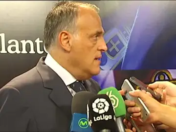 Javier Tebas hablando con los medios Javier Tebas hablando con los medios