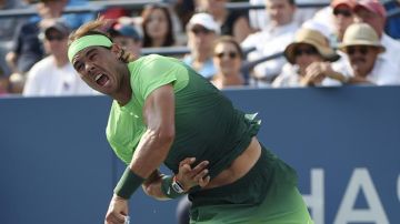 Rafa Nadal, durante su servicio en el US Open