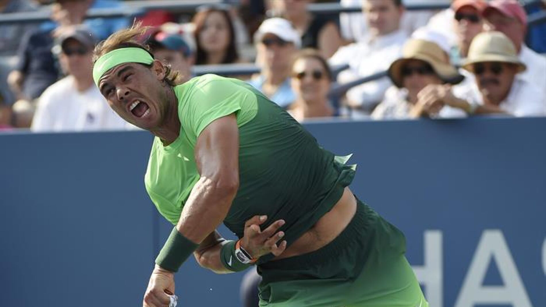 Rafa Nadal, durante su servicio en el US Open