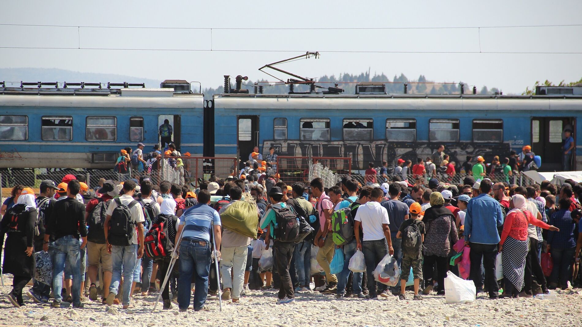 Tren con inmigrantes desde Macedonia