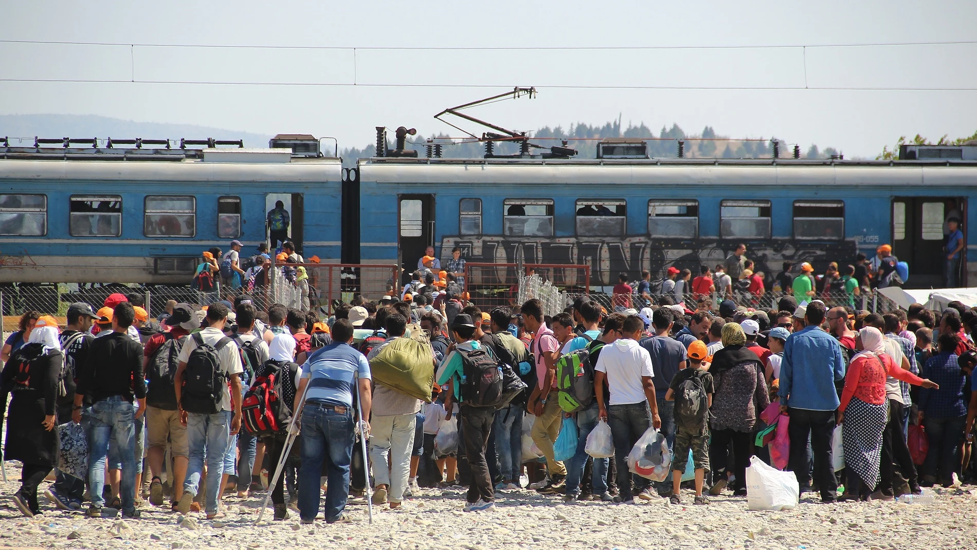 Tren con inmigrantes desde Macedonia Tren con inmigrantes desde Macedonia
