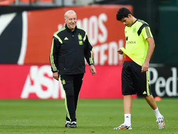 Vicente Del Bosque junto a Diego Costa Vicente Del Bosque junto a Diego Costa