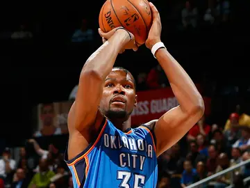 Kevin Durant, durante un partido con los Oklahoma City Thunder Kevin Durant, durante un partido con los Oklahoma City Thunder