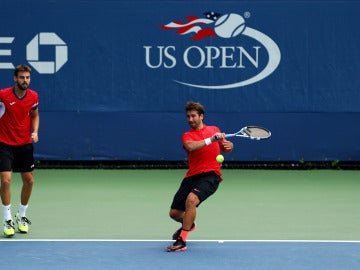 Marc Lopez y Marcel Granollers, durante el US Open