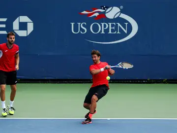 Marc Lopez y Marcel Granollers, durante el US Open Marc Lopez y Marcel Granollers, durante el US Open