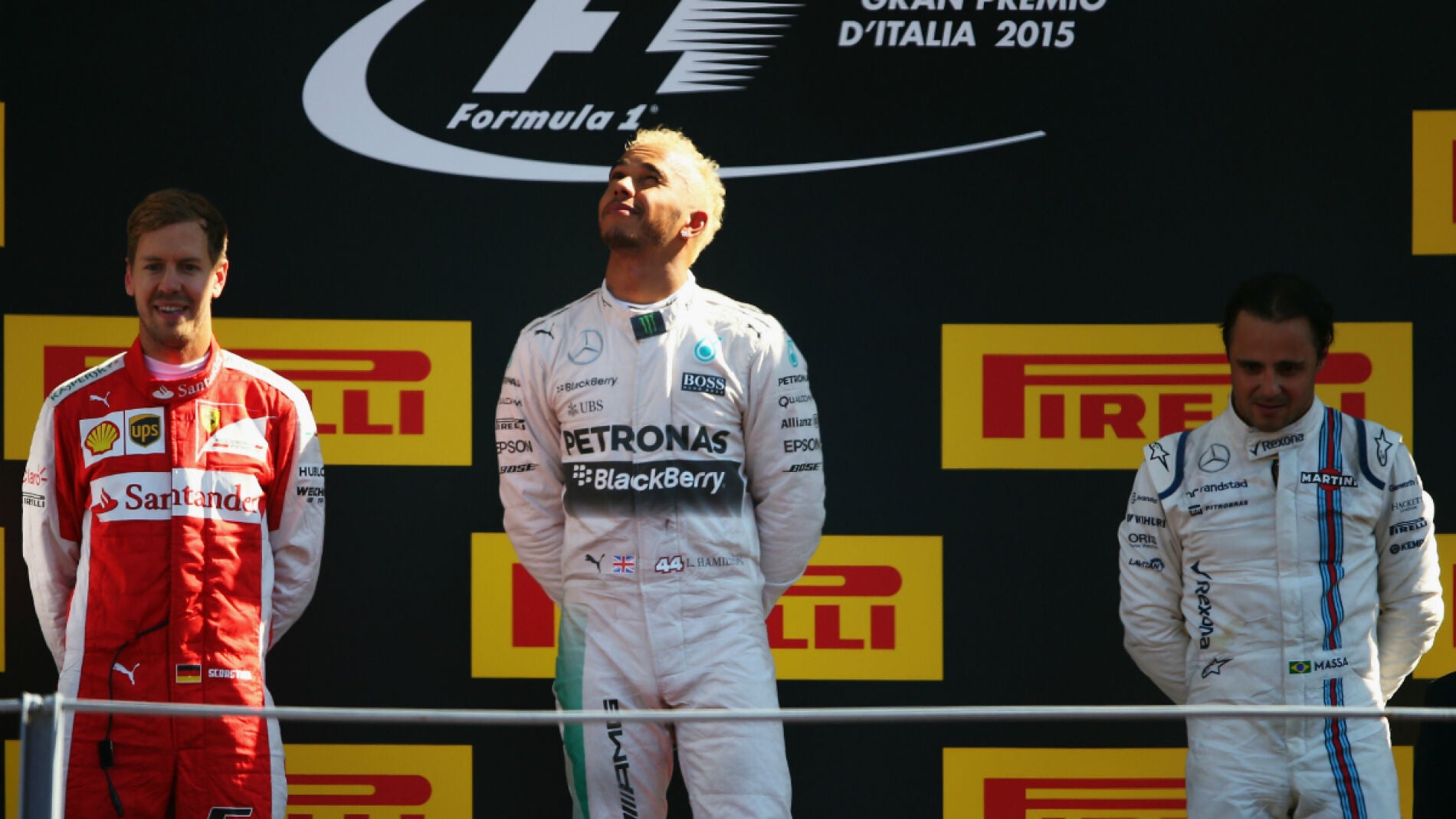 El podio del GP de Italia 2015
