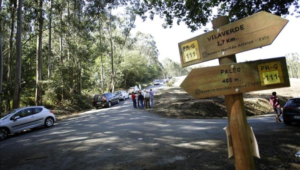 Vista del lugar donde se produjo el accidente en el rally coruñés