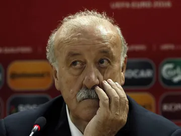 Vicente del Bosque, durante la rueda de prensa Vicente del Bosque, durante la rueda de prensa