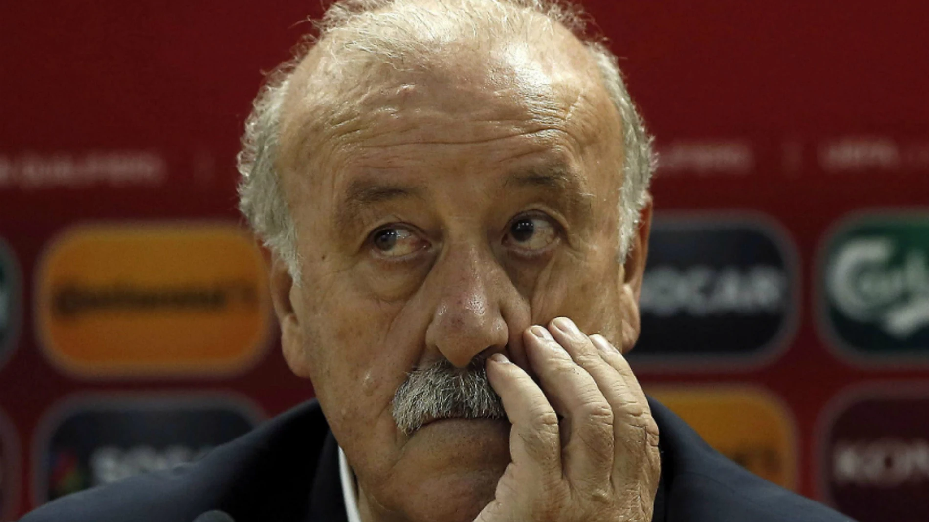 Vicente del Bosque, durante la rueda de prensa Vicente del Bosque, durante la rueda de prensa