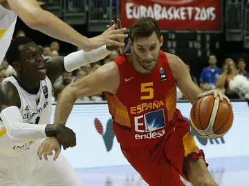Rudy Fernández en un partido de la Selección Española contra Alemania Rudy Fernández en un partido de la Selección Española contra Alemania