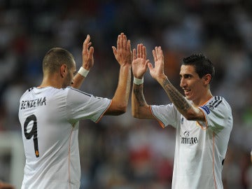 Benzema y Di Maria cuando jugaban juntos en el Real Madrid