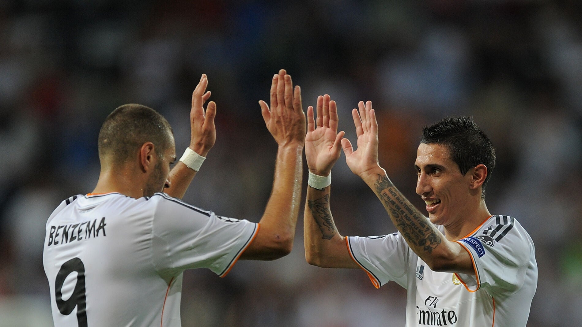 Benzema y Di Maria cuando jugaban juntos en el Real Madrid