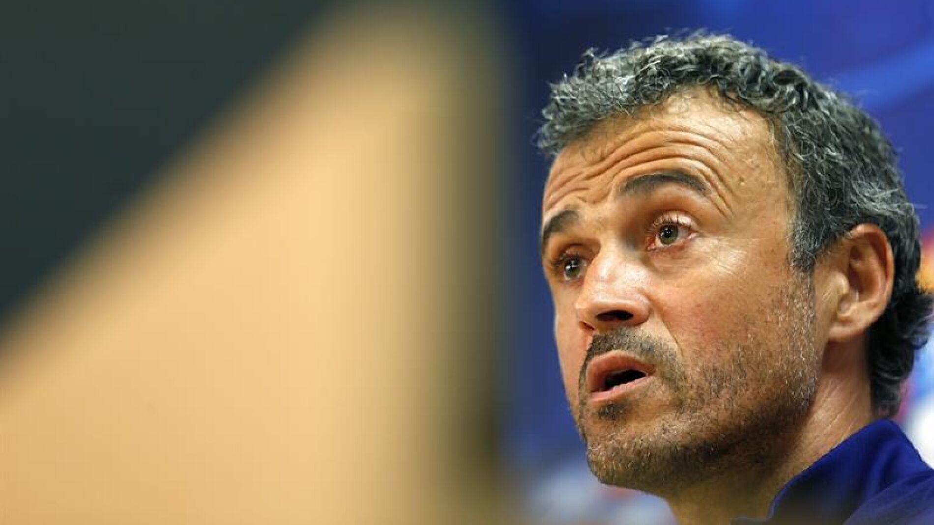 El entrenador del FC Barcelona, Luis Enrique, durante la rueda de prensa ofrecida