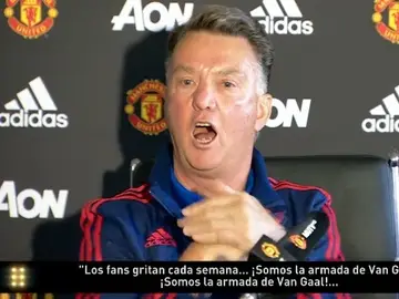 Van Gaal, durante la rueda de prensa Van Gaal, durante la rueda de prensa