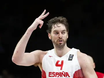Pau Gasol celebra una canasta durante el España-Polonia del Eurobasket Pau Gasol celebra una canasta durante el España-Polonia del Eurobasket