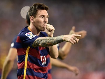 Leo Messi le dedica un gol a su hijo Mateo