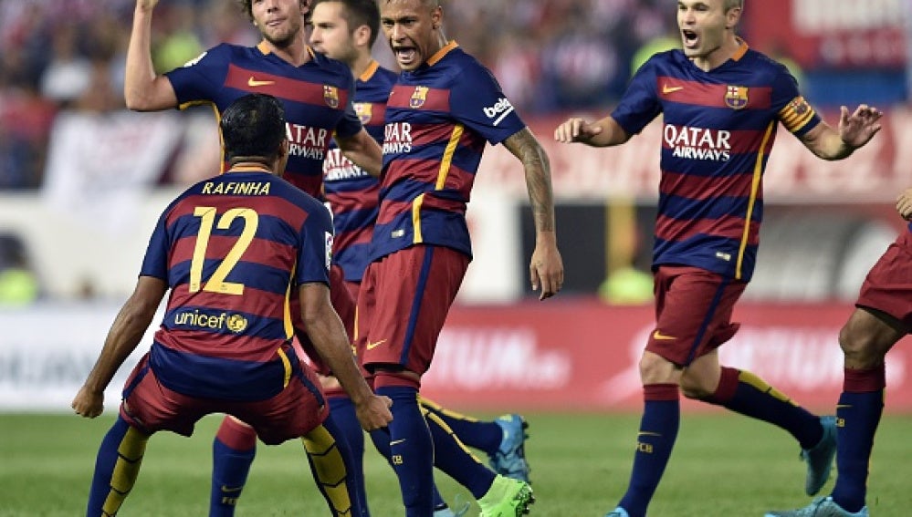 Neymar celebra con el Barça