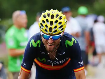 Alejandro Valverde, con gesto de esfuerzo Alejandro Valverde, con gesto de esfuerzo