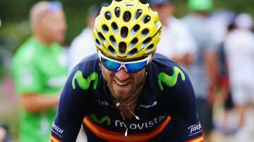 Alejandro Valverde, con gesto de esfuerzo