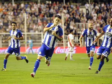 Luis Alberto Romero celebra su gol contra el Rayo Luis Alberto Romero celebra su gol contra el Rayo