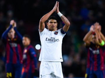 Thiago Silva, en un partido frente al F.C Barcelona