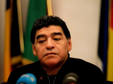 Diego Armando Maradona, durante una rueda de prensa Diego Armando Maradona, durante una rueda de prensa