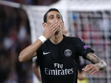 Di María celebra su gol con el PSG en la primera jornada de Champions Di María celebra su gol con el PSG en la primera jornada de Champions