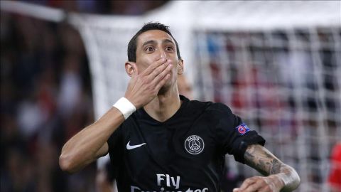 Di Mar&iacute;a celebra su gol con el PSG en la primera jornada de Champions