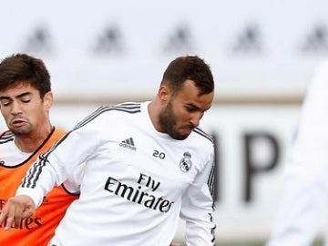 Jesé, en el entrenamiento del Real Madrid