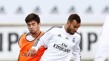 Jesé, en el entrenamiento del Real Madrid