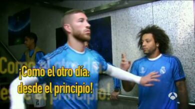 La arenga de Ramos en el túnel de vestuarios: 