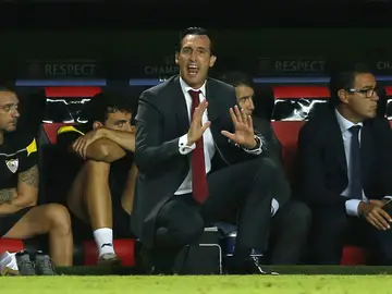 Unai Emery, durante el partido contra el Borussia Unai Emery, durante el partido contra el Borussia