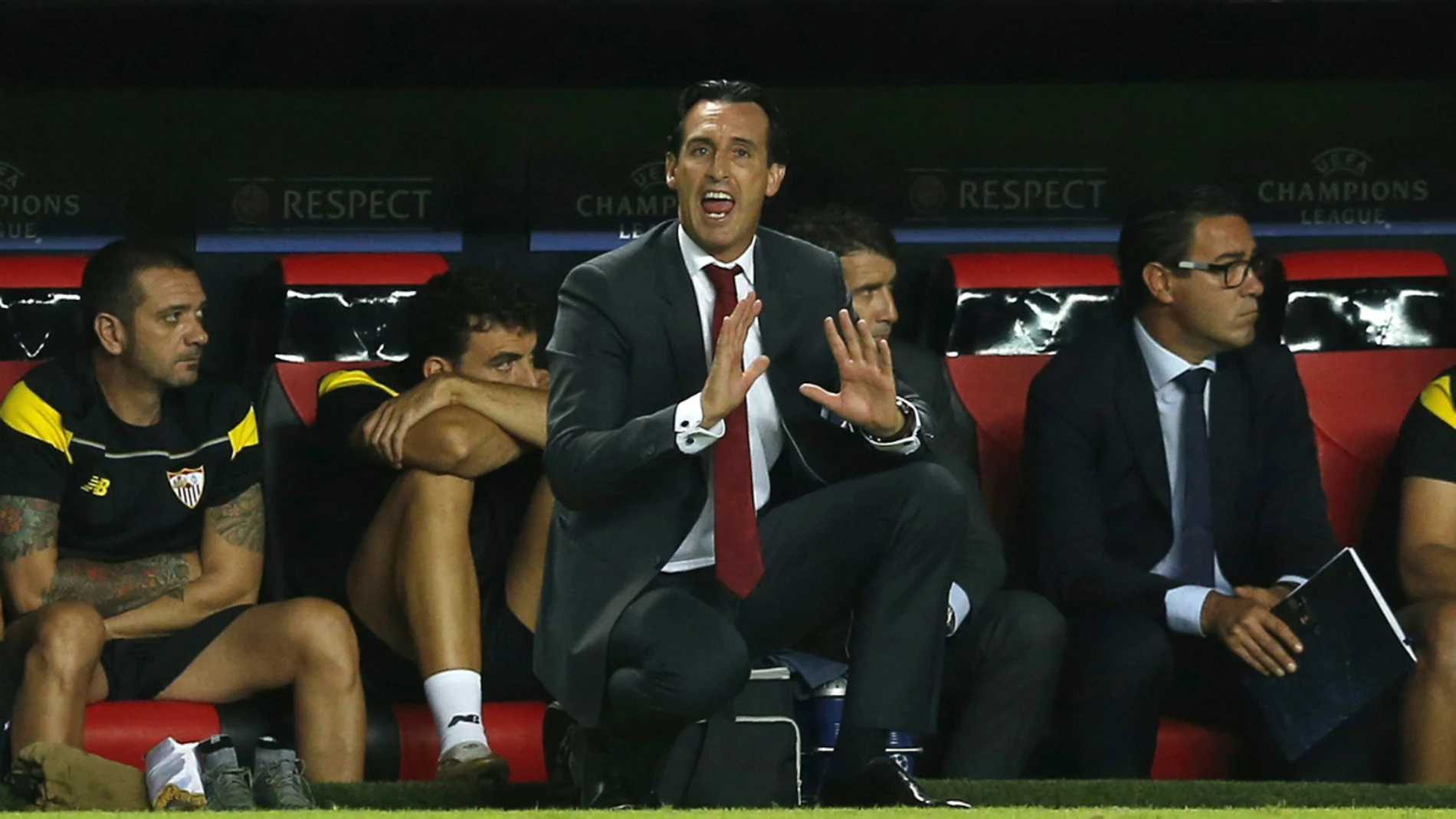 Unai Emery, durante el partido contra el Borussia Unai Emery, durante el partido contra el Borussia