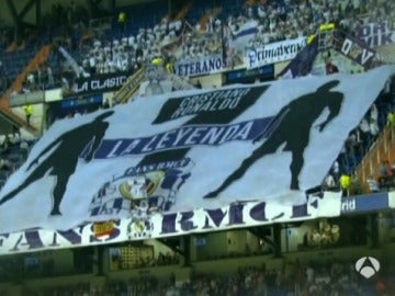 Pancarta de apoyo a Cristiano Ronaldo