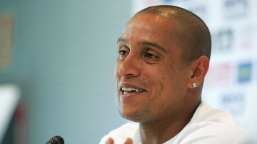 Roberto Carlos, durante una rueda de prensa