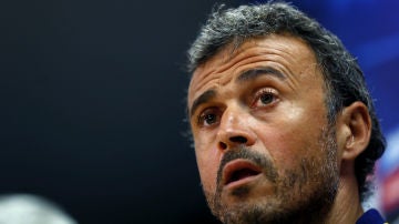 Luis Enrique, durante la rueda de prensa