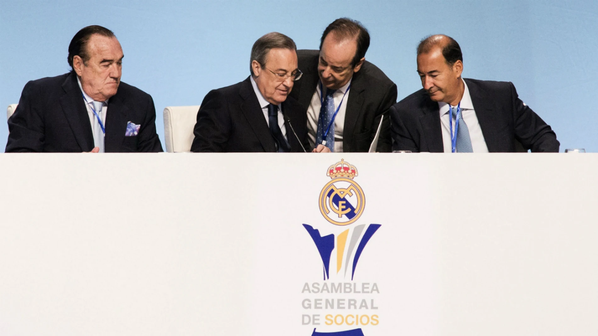 Florentino Pérez, durante la asamblea general de socios Florentino Pérez, durante la asamblea general de socios
