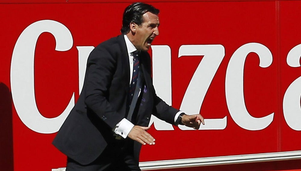 Emery, durante el partido contra el Celta