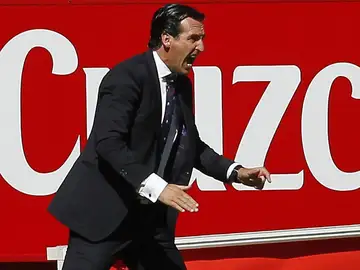 Emery, durante el partido contra el Celta Emery, durante el partido contra el Celta