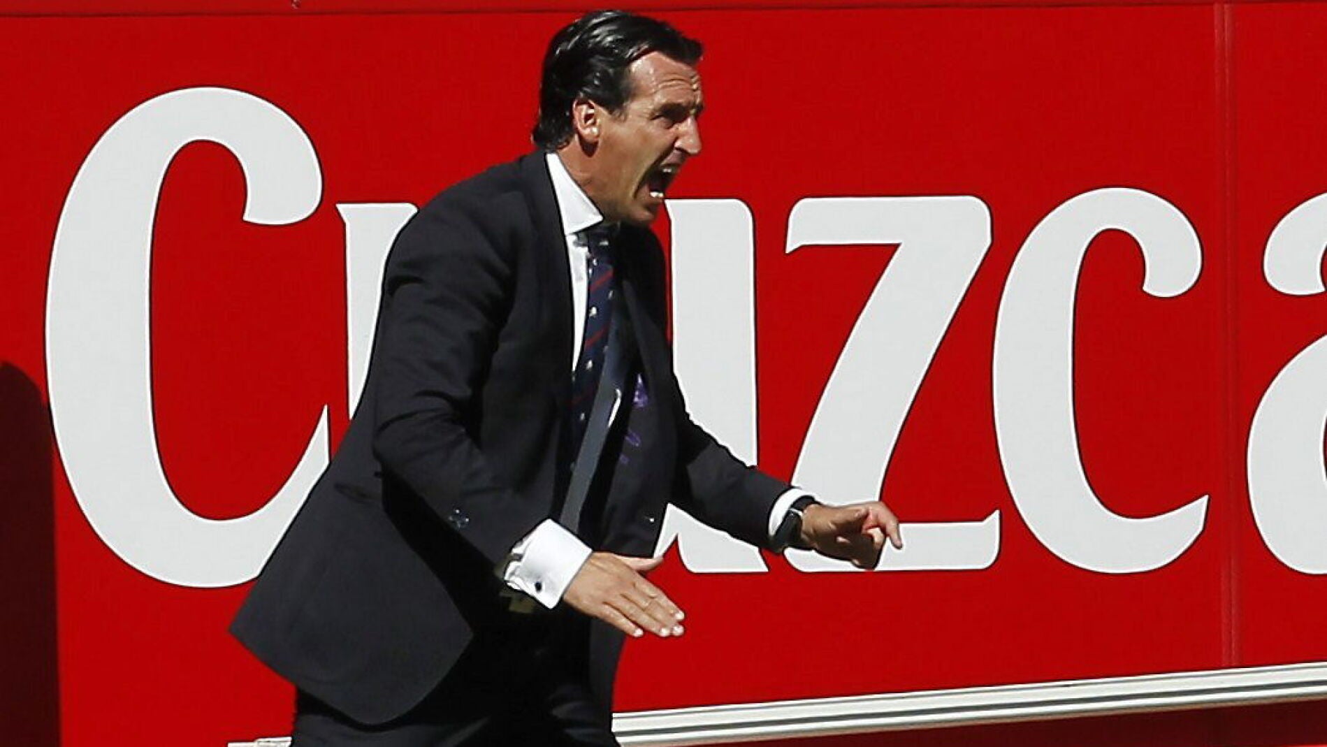 Emery, durante el partido contra el Celta